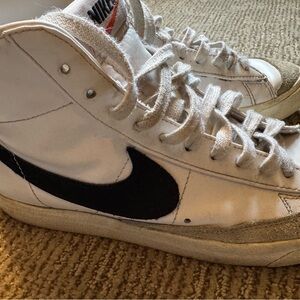 Nike White and Black High-Tops Blazers